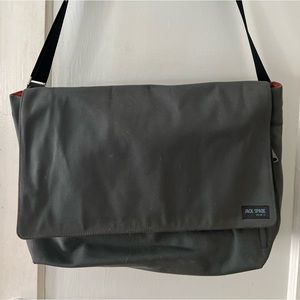 JACK SPADE grey canvas narrow crossbody messenger bag